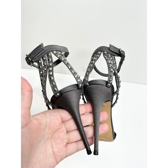 Vince Camuto Sandals Womens Size 7 Charcoal Ankle Strap High Heel - Picture 6 of 9